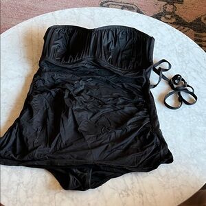 Merona Black Strapless Bandeau swim dress